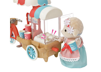 The Sylvanian Families Popcorn Delivery Trike with Sheep Mother