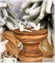 Dollhouse pair of white doves Christmas decoration