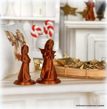Dollhouse angel wing ornaments copper colour figurine Christmas