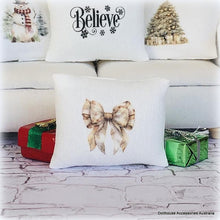 Dollhouse Christmas cushion golden bow