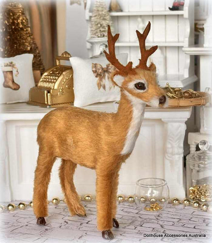 Dollhouse miniature christmas reindeer Shop