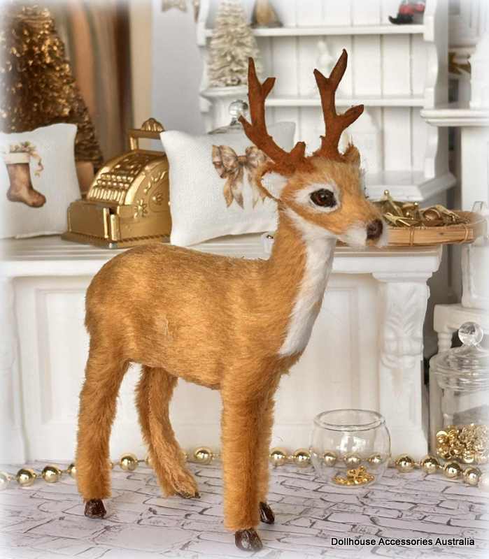 Dollhouse miniature christmas reindeer Shop