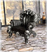 Dollhouse miniature skull throne gothic furniture armchair Haunted Halloween