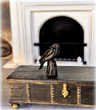 Dollhouse Halloween decor black crow ornament