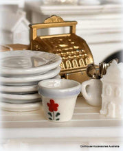 Dollhouse planter pot ceramic floral