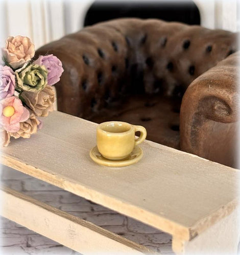 Green Cup and Saucer - Miniature