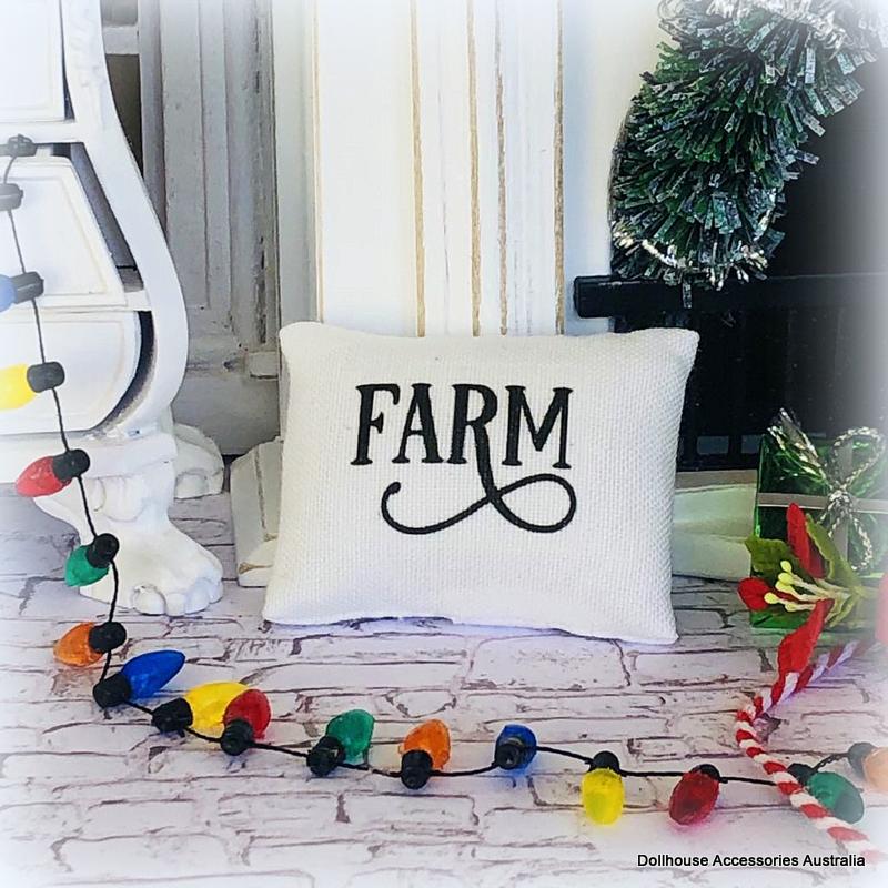 Dollhouse Christmas farm cushion
