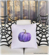 Dollhouse Halloween purple pumpkin cushion decor