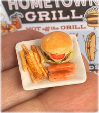 Dollhouse diner burger fries on plate