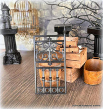 Black Wrought Iron-Look Gate Panel - Miniature