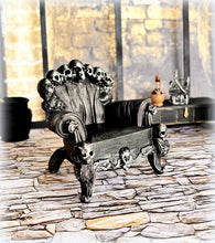 Dollhouse miniature skull throne gothic furniture armchair Haunted Halloween