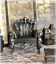 Dollhouse miniature skull throne gothic furniture armchair Haunted Halloween