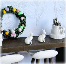 Dollhouse Miniature Easter white rabbit ornaments