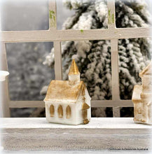 Ornament Church - White Gold - 3 cm high - Miniature