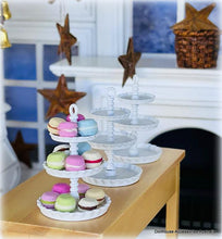 Dollhouse Cake Stand white tiered tray for sweets miniature macaroons