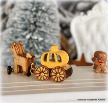 Dollhouse pull along pumpkin coach nursery toy miniature