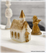 Ornament Church - White Gold - 3 cm high - Miniature