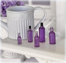 Tiny Bottles - Set of 5 - Purple - Miniature - These are tiny!