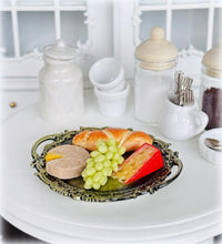 Ornate Brushed Bronze Tray - Oval -  Miniature