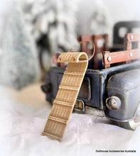 Dollhouse miniature toboggan sled winter diorama scene
