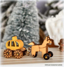 Dollhouse pull along pumpkin coach nursery toy miniature