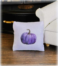 White Cushion - Purple Pumpkin - Miniature