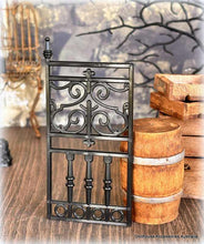 Black Wrought Iron-Look Gate Panel - Miniature