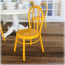 Yellow Cafe Chairs x 4 - Metal - Miniature