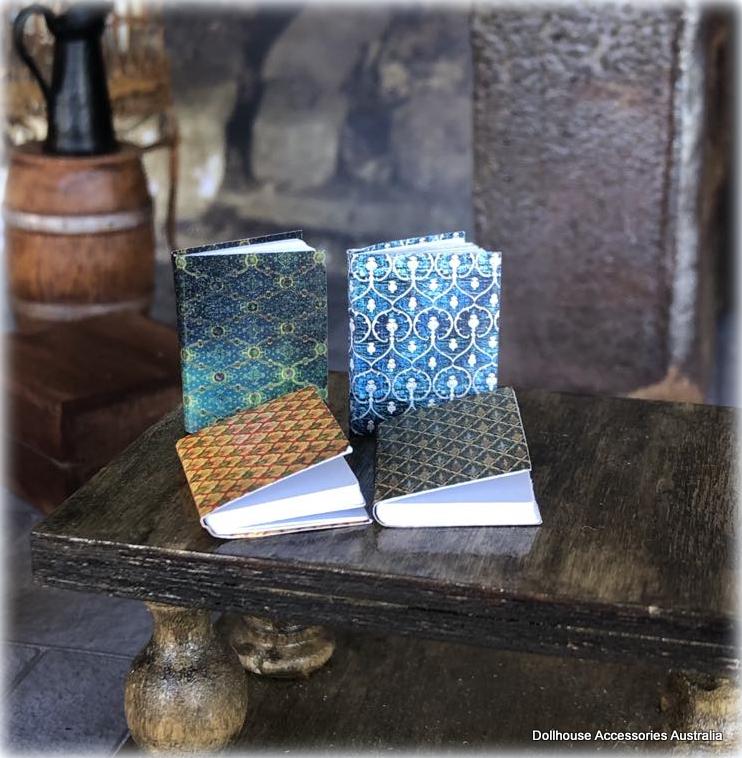 Journals - Set of 4 - Damask theme - Miniature