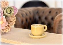 Dollhouse tea cup and saucer green