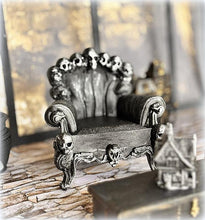 Dollhouse miniature skull throne gothic furniture armchair Haunted Halloween