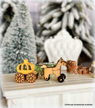Toy Pumpkin Carriage - Wooden - Miniature