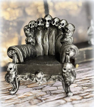 Dollhouse miniature skull throne gothic furniture armchair Haunted Halloween
