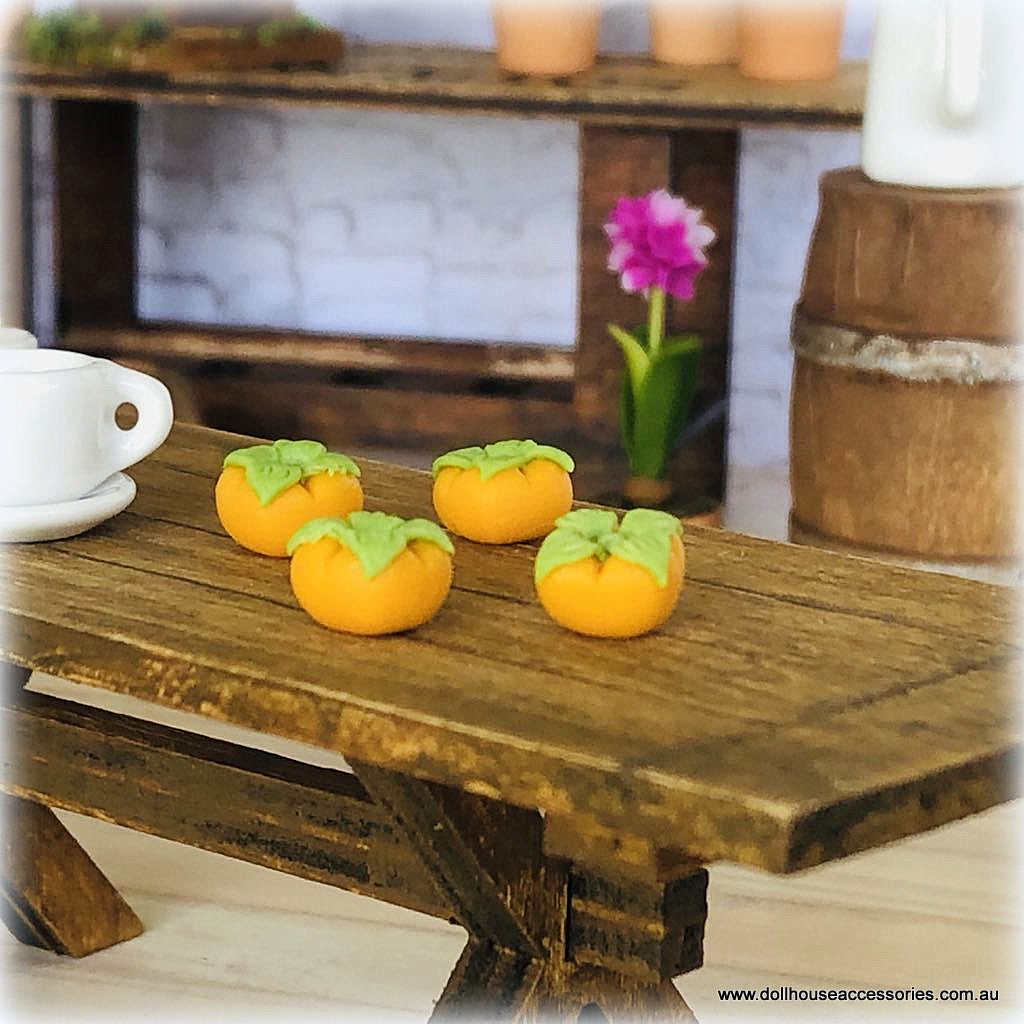 Persimmons x 4 - Miniature