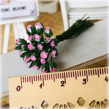 Dollhouse paper roses pink rosebuds florist bouquet