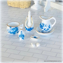 Dollhouse blue Bathroom accessories set