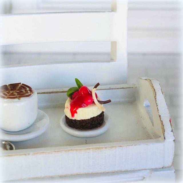 Dollhouse Miniature Raspberry Cheesecake