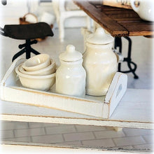 Dollhouse embossed farmhouse country kitchen canisters baking bowls