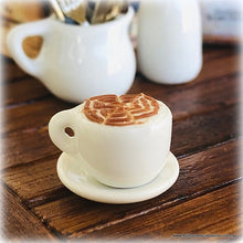 Dollhouse morning coffee barista cup saucer