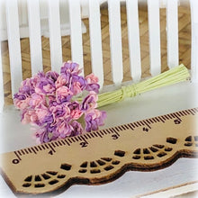 Dollhouse miniature purple pink bouquet flowers baby's breath