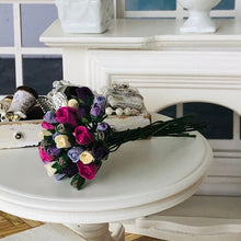 Dollhouse minature mulberry paper roses purple pink white