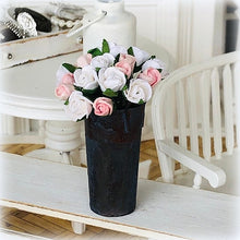 Dollhouse pink white rose bouquet mulberry flowers