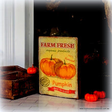 Dollhouse miniature sign fresh pumpkin
