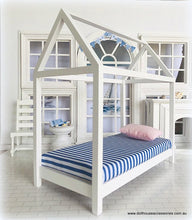 Dollhouse miniature white canopy bed house bed modern