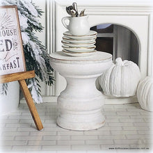 Dollhouse miniature white accent side table country modern farmhouse