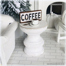 Dollhouse miniature white accent side table country modern farmhouse