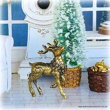 Dollhouse Christmas deer miniature festive decoration