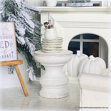 Dollhouse miniature white accent side table country modern farmhouse