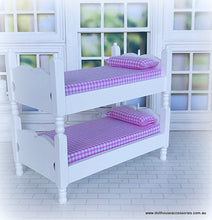 White Bunk Beds/2 Single Beds with ladder - Miniature