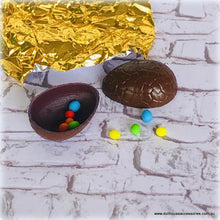 Dollhouse miniature chocolate easter egg break open gold foil